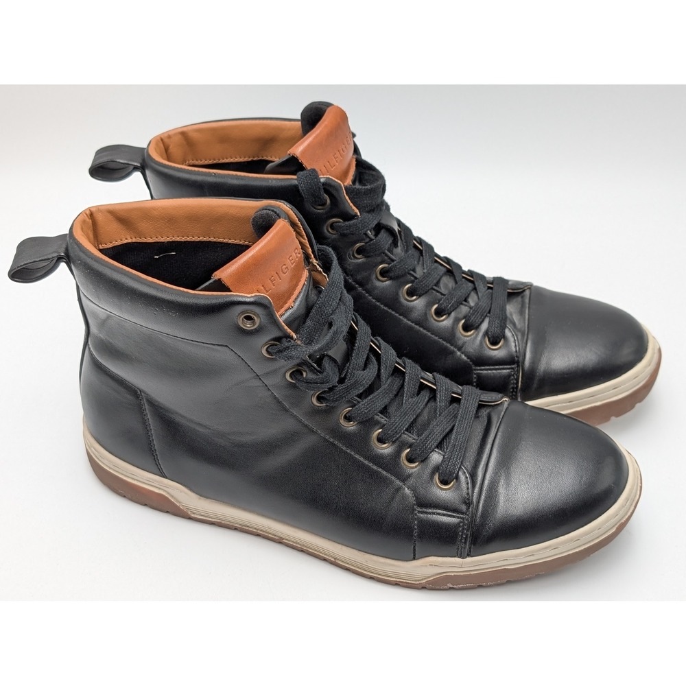 Tommy‎ Hilfiger Sneaker Mens 9.5 Black TMCONOR High Top Lace Up Boot Street